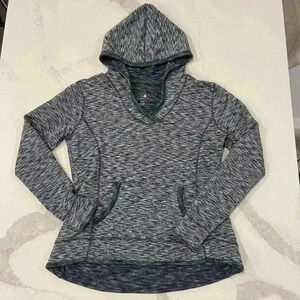 Tangerine Long Sleeve Athleisure Hoodie Sweatshirt Space Dye Gray Women's Large